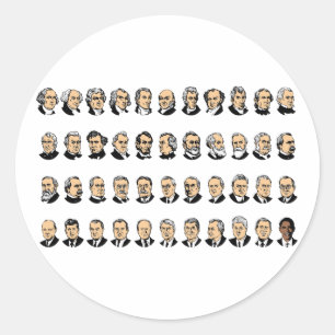 Barack Obama - Presidents Of The United States Classic Round Sticker