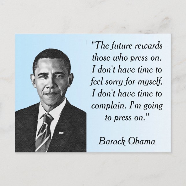 Barack Obama Quote with American Flag Postcard (Front)
