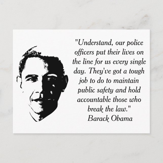 Barack Obama Quote with American Flag Postcard (Front)