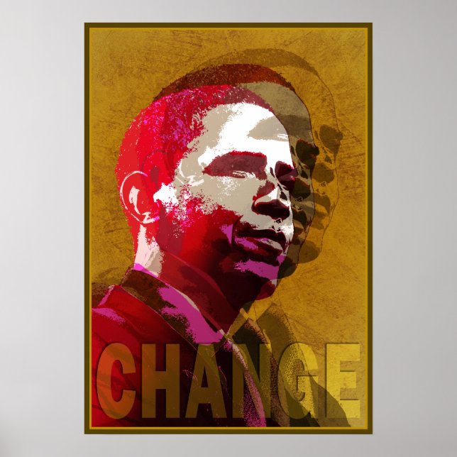 Barack Obama Red & Gold Poster (Front)