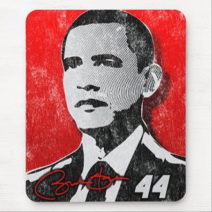 Barack Obama Red Portrait Mouse Pad