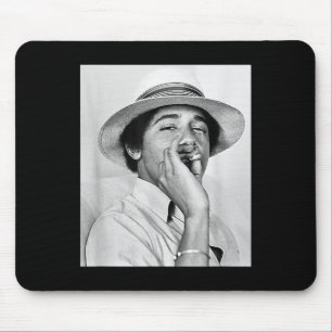 Barack Obama Retro Vintage Young Obama Smoking In  Mouse Pad