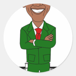 barack obama santa claus classic round sticker