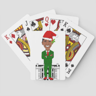 barack obama santa claus playing cards