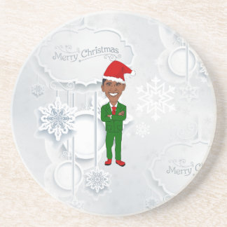 barack obama santa coaster
