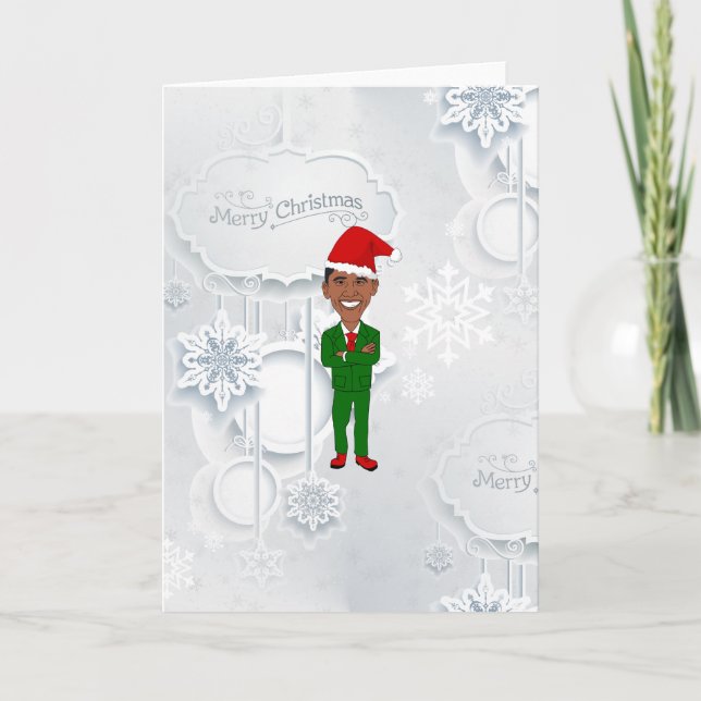 barack obama santa holiday card (Front)