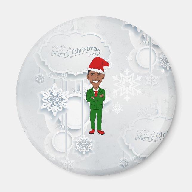 barack obama santa magnet (Front)