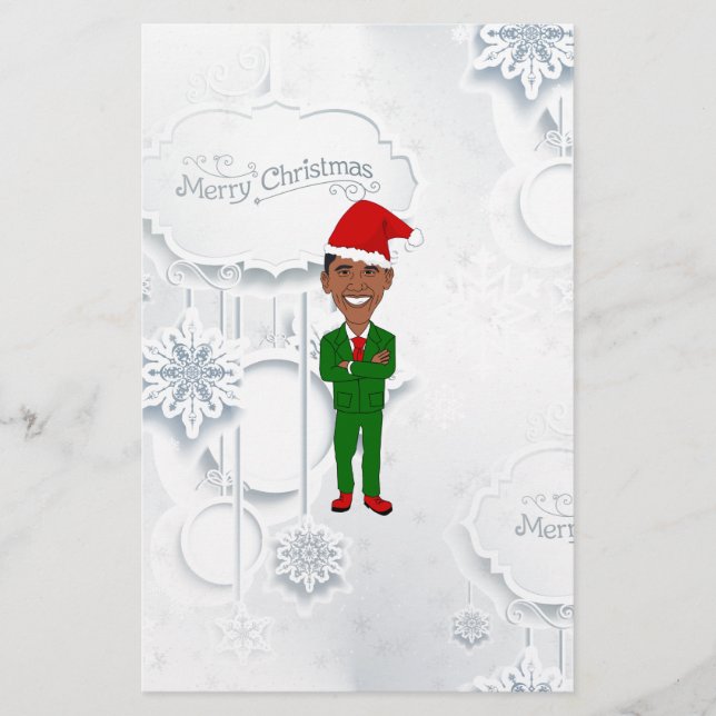 barack obama santa stationery (Front)