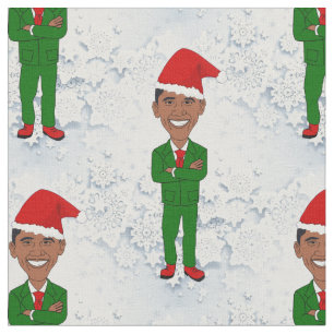 barack obama santas fabric