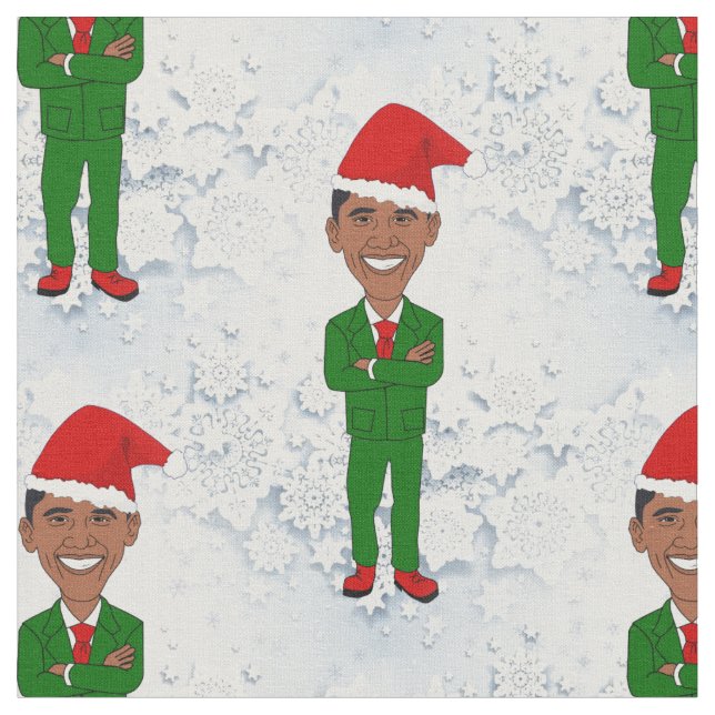 barack obama santas fabric (Close Up)