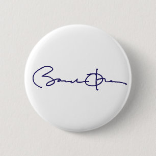 Barack Obama Signature 2 Inch Round Button