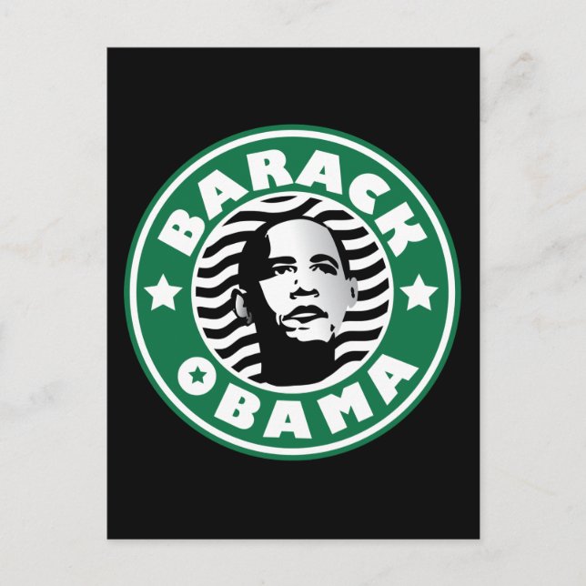 Barack Obama Star Caffeine Postcard (Front)