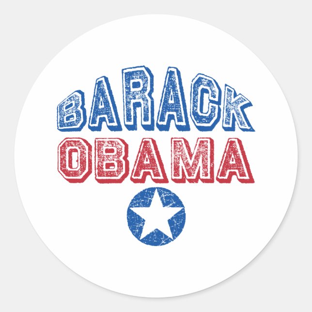 Barack Obama Star Classic Round Sticker (Front)