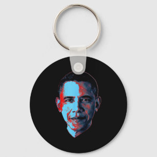 Barack Obama Stylized Portrait T-shirt.png Keychain