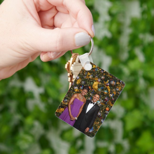 Barack Obama US President White House Christmas Keychain (Hand)