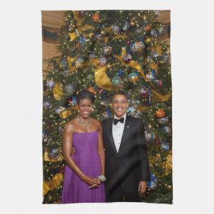 Barack Obama US President White House Christmas Kitchen Towel