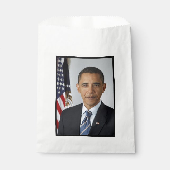 Barack Obama US President White House Portrait  Favour Bag (Front)
