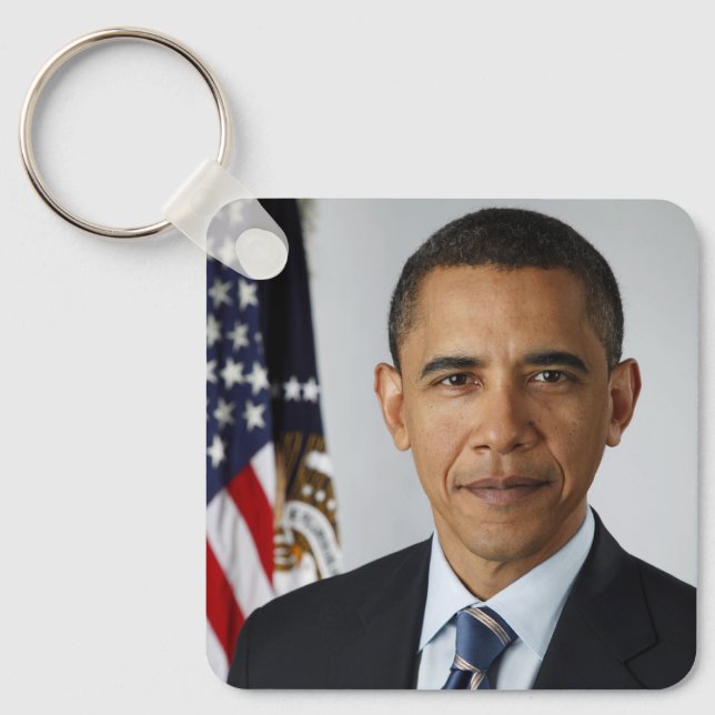 Barack Obama US President White House Portrait  Keychain (Front)