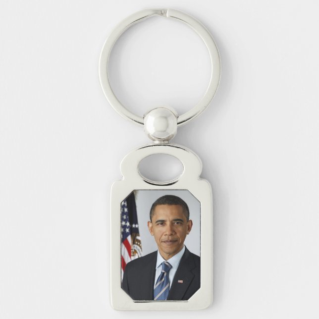 Barack Obama US President White House Portrait  Keychain (Front)