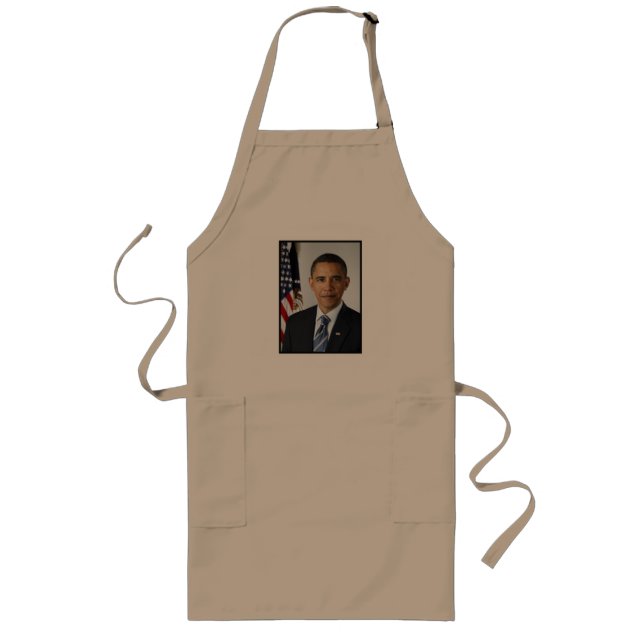 Barack Obama US President White House Portrait  Long Apron (Front)