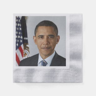 Barack Obama US President White House Portrait  Napkin