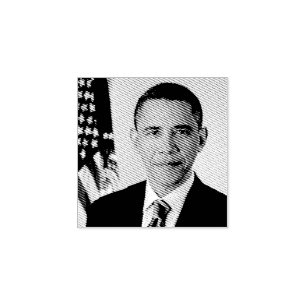 Barack Obama US President White House Portrait  Rubber Stamp
