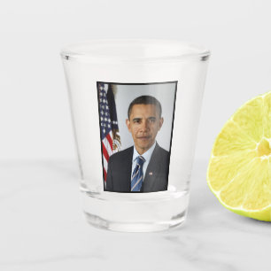 Barack Obama US President White House Portrait  Shot Glass