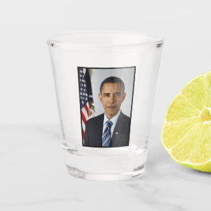 Barack Obama US President White House Portrait  Shot Glass