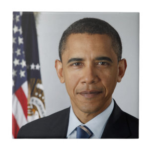 Barack Obama US President White House Portrait Tile