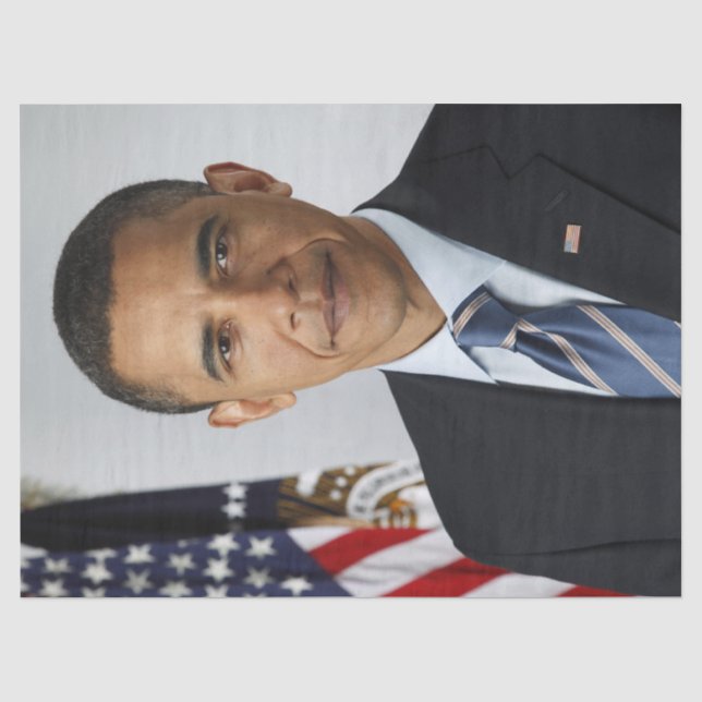 Barack Obama US President White House Portrait  Tissue Paper (Front)