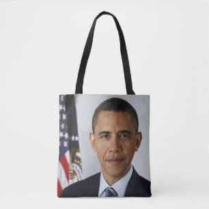 Barack Obama US President White House Portrait Tote Bag