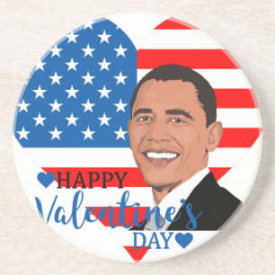 barack obama valentine coaster