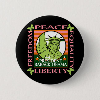 BARACK OBAMA WINS! 2 INCH ROUND BUTTON