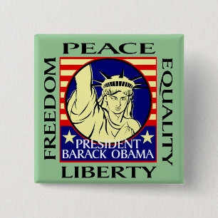 BARACK OBAMA WINS! - - Customized 2 Inch Square Button