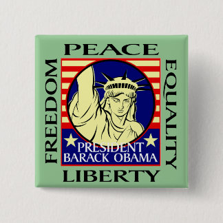 BARACK OBAMA WINS! - - Customized 2 Inch Square Button