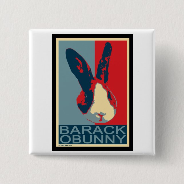 Barack Obunny 2 Inch Square Button (Front)