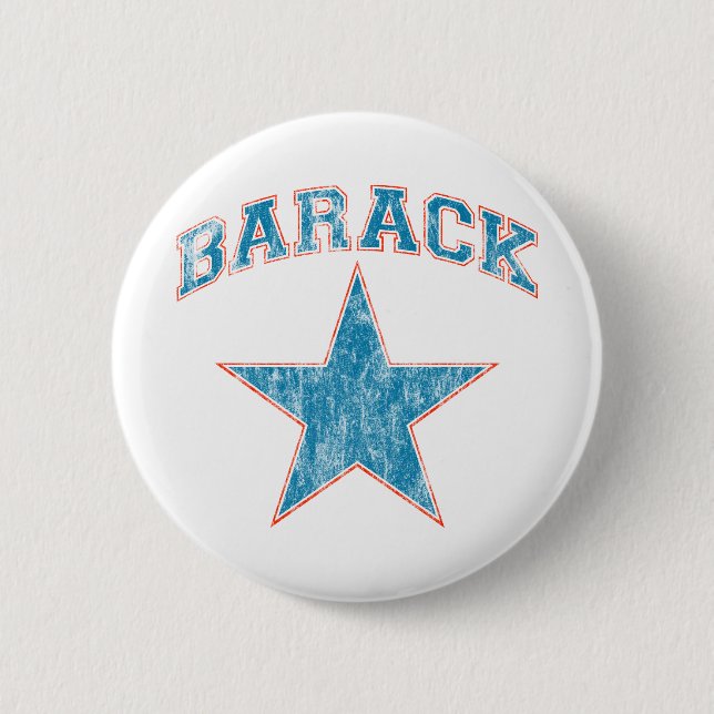 barack star 2 inch round button (Front)