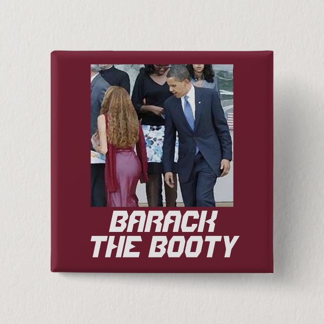 Barack The Booty 2 Inch Square Button (Front)