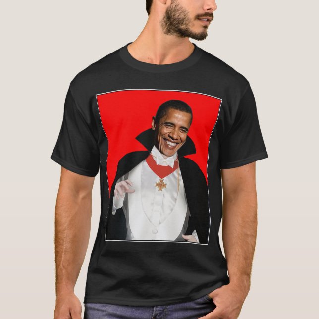 BARACKULA Happy Halloween Barack Obama T-Shirt (Front)