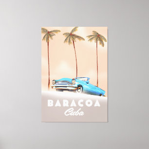 Baracoa Cuba Antique car Canvas Print