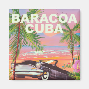 Baracoa Cuba auto travel poster Magnet