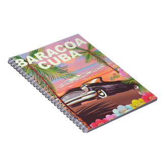 Baracoa Cuba auto travel poster Notebook
