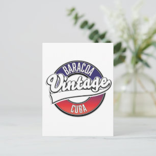 Baracoa cuba vintage logo postcard