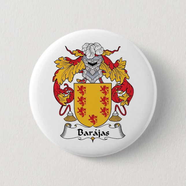 Barajas Family Crest 2 Inch Round Button (Front)
