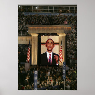 Barak Obama speaks at the last night of the Poster