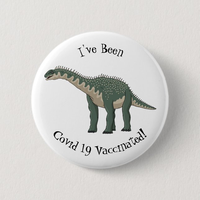 Barapasaurus cartoon illustration 2 inch round button (Front)