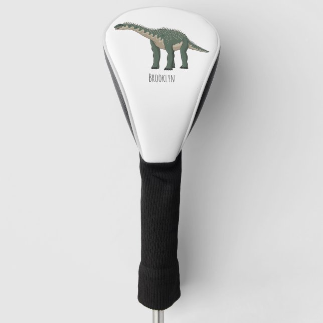 Barapasaurus cartoon illustration golf head cover (Front)