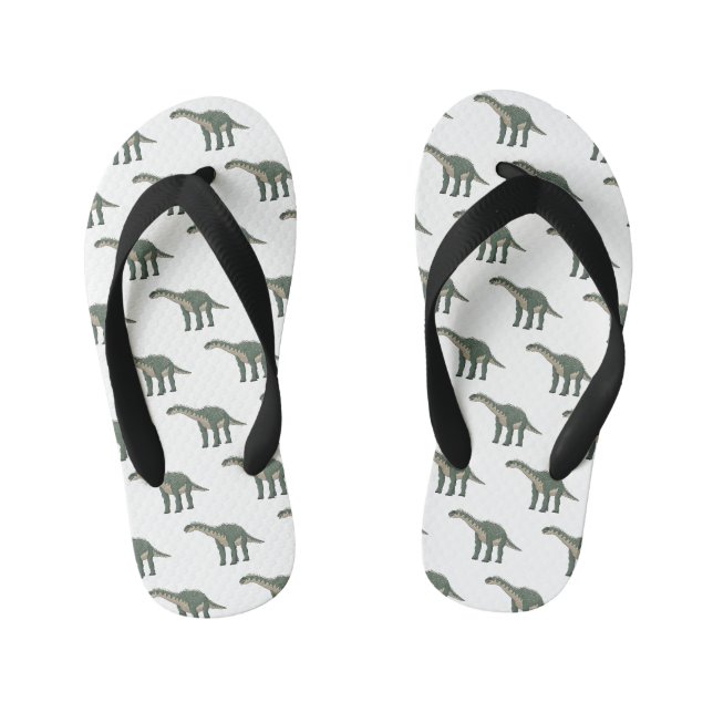 Barapasaurus cartoon illustration  kid's flip flops (Footbed)