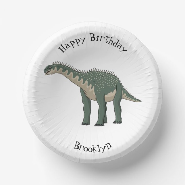Barapasaurus cartoon illustration paper plate (Front)