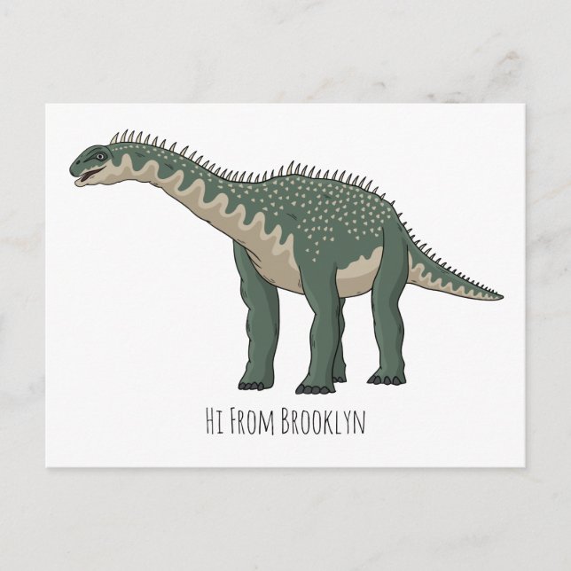 Barapasaurus cartoon illustration postcard (Front)